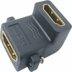 Pac 0.1mtr Hdmi Female To Female Right Angle L Type Hdmi Adapter for Faceplate, Computer