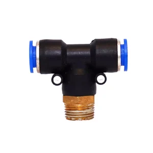 PowerHouse 8mm 6.35 mm (1/4 inch) Push Tee Fitting with male thread, 8-02 with 6 Months Warranty