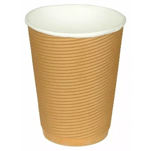 GENERIC 350 ml Disposable Ripple Beverage Cup Brown (Pack of 50)