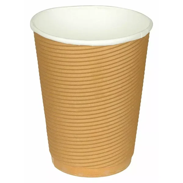 GENERIC 350 ml Disposable Ripple Beverage Cup Brown (Pack of 50)