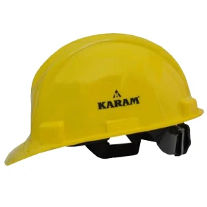 Karam HDPE Material Ratchet Type Yellow Industrial Safety Helmet Free Size, PN521