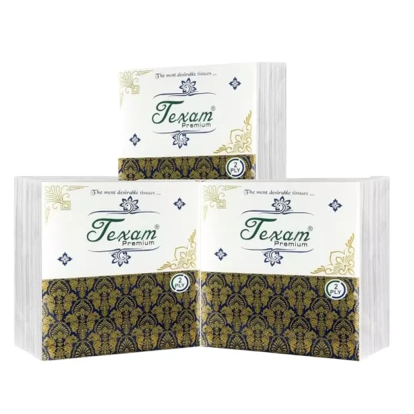 Texam Premium Soft Napkin 30x30 cm 2 Ply 50 Sheets White, TPSN_30x30_2 (Pack of 3)