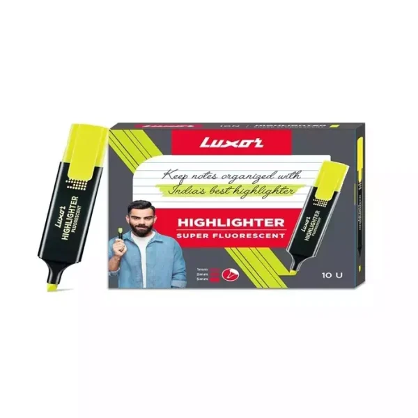 Luxor Hi-Lighter with Chisel Points Yellow (Pack of 10 Pcs)