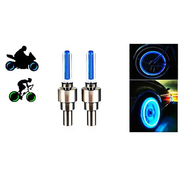 Cartronics Blue Bike Tyre Led Light With Motion Sensor - Set Of 2