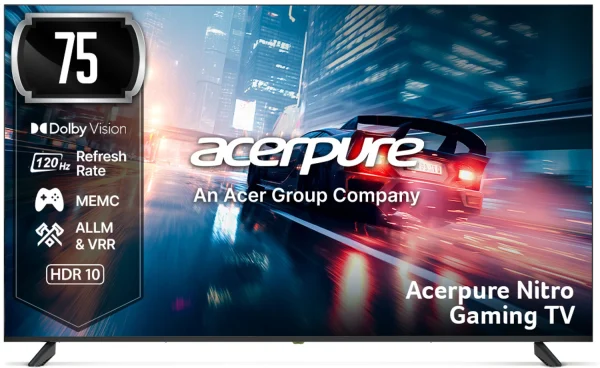 acerpure NITRO 189.2 cm (75 inch) QLED Ultra HD (4K) Smart Google TV with 120 Hz GTV 5.0 |Android 14 |Dolby Vision & Dolby Atmos|50W...