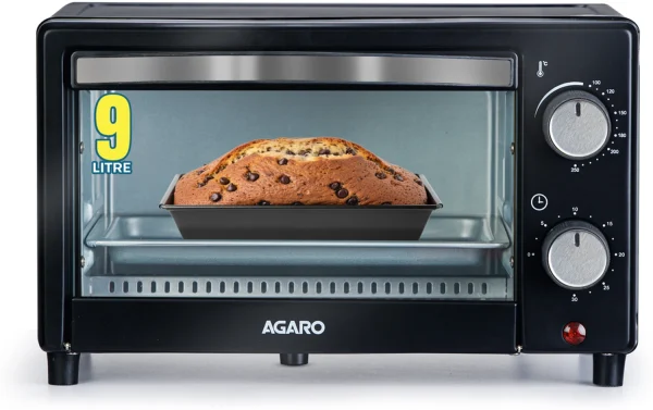 AGARO 9-Litre Oven Toaster Grill OTG Marvel-33266, Bake, Toast, Roast, Grill, Adjustable Temp. & Timer, Ready Bell, Black