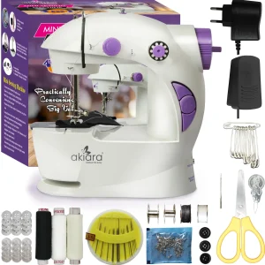 akiara Mini Electric Sewing Machine for Home Use With Sewing Kit Electric Sewing Machine