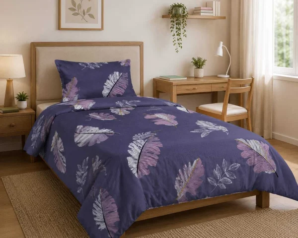 ankitfeb Polycotton Single Flat 300 TC Printed 1 Summer Bedsheet with 2 Pillow Covers