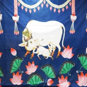 Anu Novelties Cow and calf theme Decorative backdrop cloth Best for weddings 8feet * 8 feet Curtain Fabric