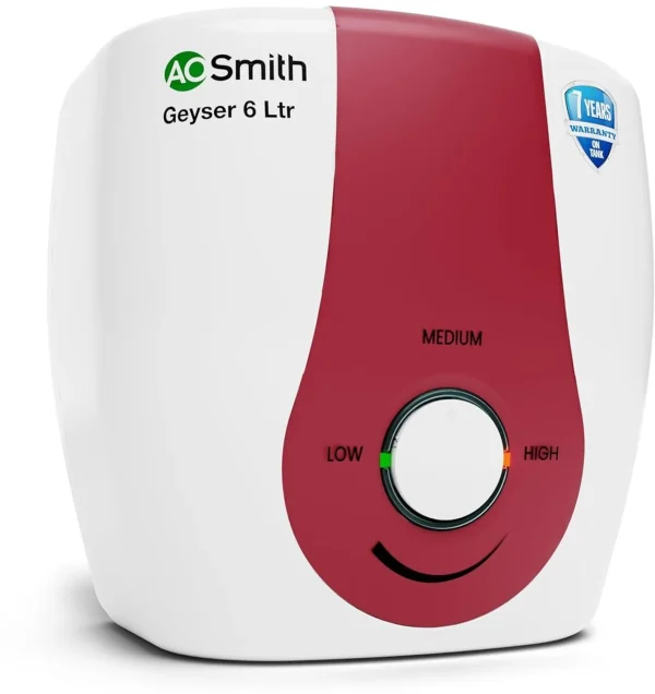 AO Smith SGS-GREEN-006 6 L Storage Water Geyser | 3kW | Vertical | 33% faster heating | Designed for high rise buildings with 8 bar pressure rating...
