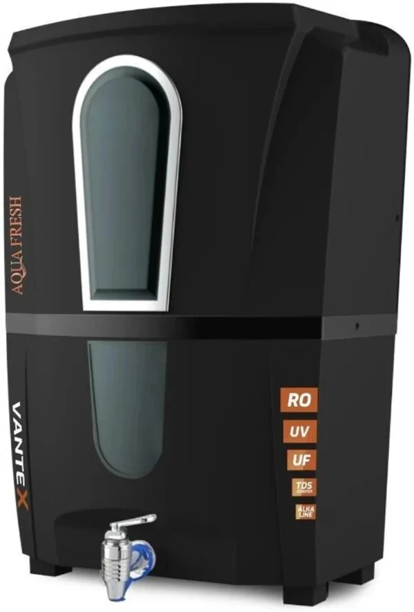 Aqua Fresh Ventex Black COPPER+RO+UV+TDS AUTOMATIC ELECTRICAL BOREWELL WATER PURIFIER 12 L RO + UV + Copper Water Purifier