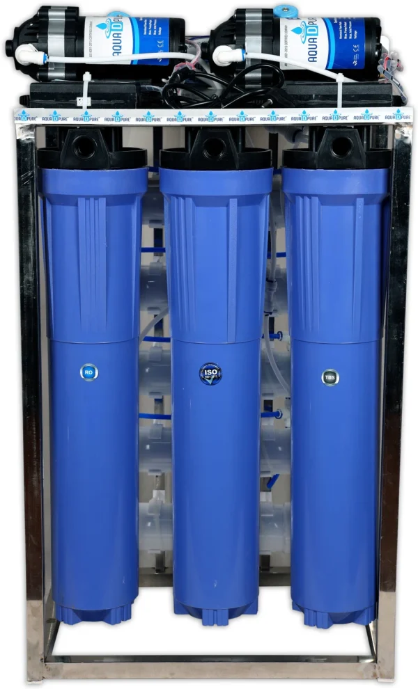 AquaDpure 50 LPH commercial RO water purifier Plant 50 Liter Per Hour Blue Stainless steel Full Automatic with TDS Adjuster 50 L RO + UF Water...