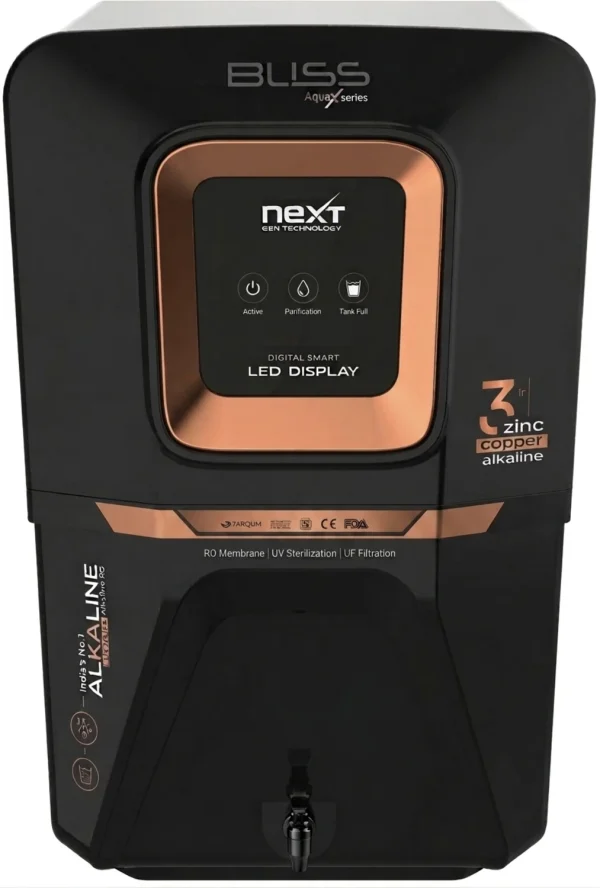 Aquagrand BLISS Model With SMART LED Display,Copper Filter 12 L RO + UV + UF + Copper + TDS Control Water Purifier