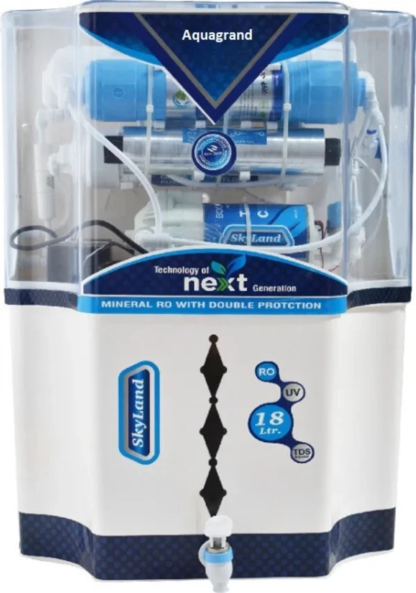 Aquagrand SKYLAND NATURAL ALKALINE VITAMIN 18 L RO + UV + UF + Alkaline + TDS Control Water Purifier