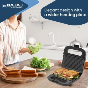 BAJAJ by Bajaj SWX 4 & 2-Slice Sandwich Griller | Non-Stick Coated Plates For Easy-To-Clean Grill Sandwich Maker