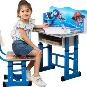 Bhella Kid’s Study Table and Chair / Height Adjustable Multifunctional Desk/table chair engineered wood Bench