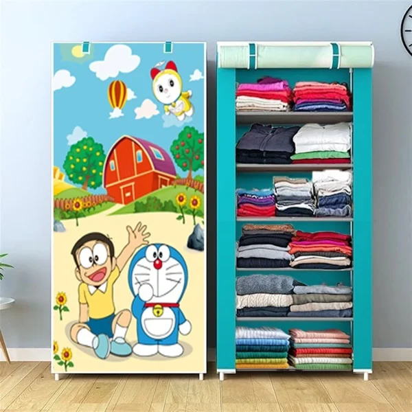colcum 6L DORA NOVI PREMIUM SMART PRINT Micro Fiber Collapsible Wardrobe
