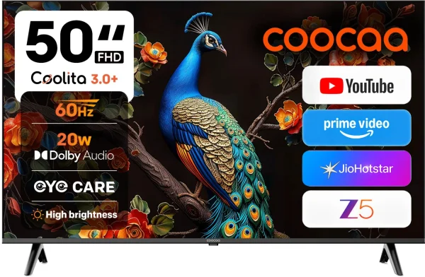 Coocaa S4U Plus 126 cm (50 inch) Full HD LED Smart Coolita TV with Dolby Audio| Narrow Frame Design| Eye Care Technology| 300+ Live Channels| Voice...