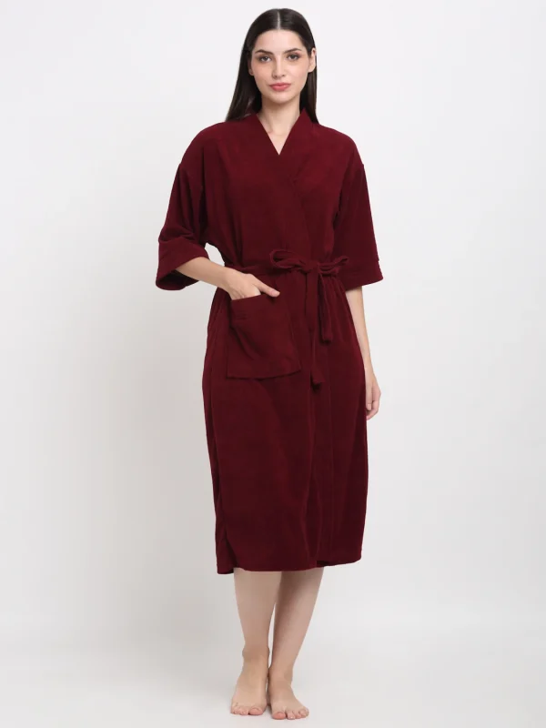 CREEVA Wine Free Size Bath Robe