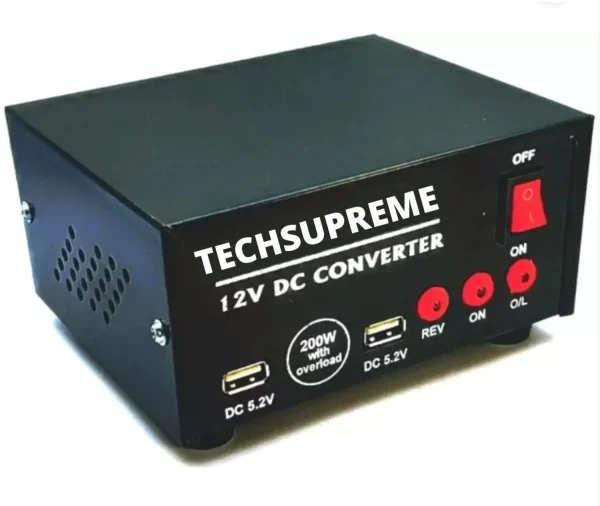 CyberSupreme 200 Watt Converter 12v dc to ac Mini inverter Solar Compatible Square Wave Inverter