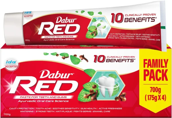 Dabur Red Paste (Combo Pack- 175g x 4) |Complete Cavity Protection |13 Ayurvedic Herbs Toothpaste