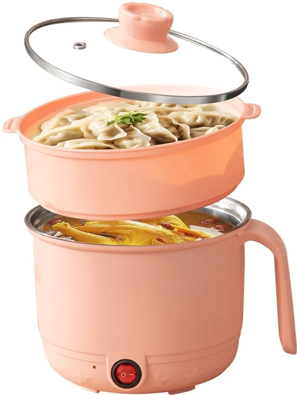DEALZONE Electric Cooking Pot and Steamer 1.5L Multi Cooker with Concealed Base Electric Pressure Cooker, Food Steamer, Rice Cooker, Slow Cooker,...