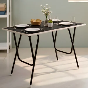 EuroQon Space Saver Foldable Imported Wood Engineered Wood 4 Seater Dining Table