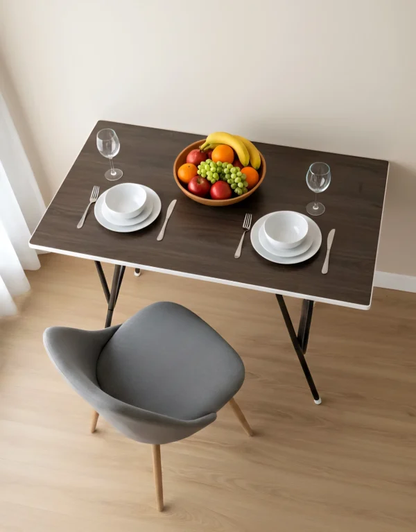 EuroQon Space Saver Foldable Imported Wood Engineered Wood 4 Seater Dining Table