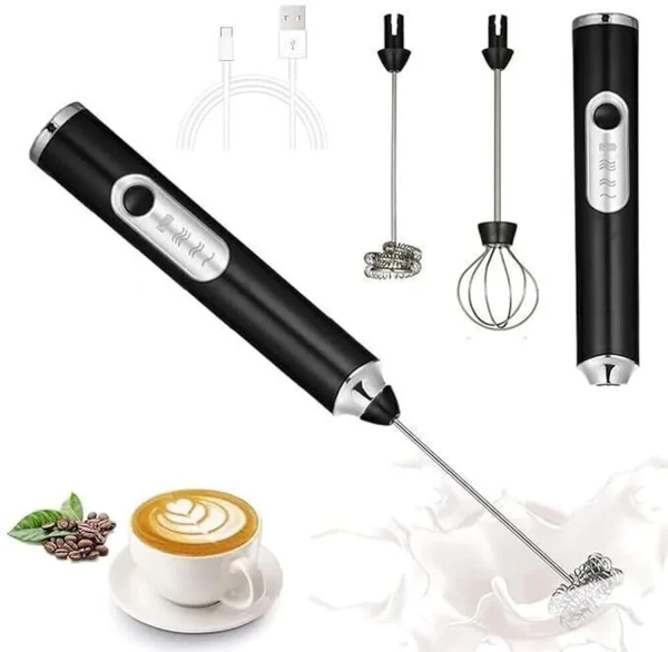 FINARO Coffee Beater Milk Frother Handheld USB Rechargeable Foam Maker for Coffee 10 Cups Coffee Maker