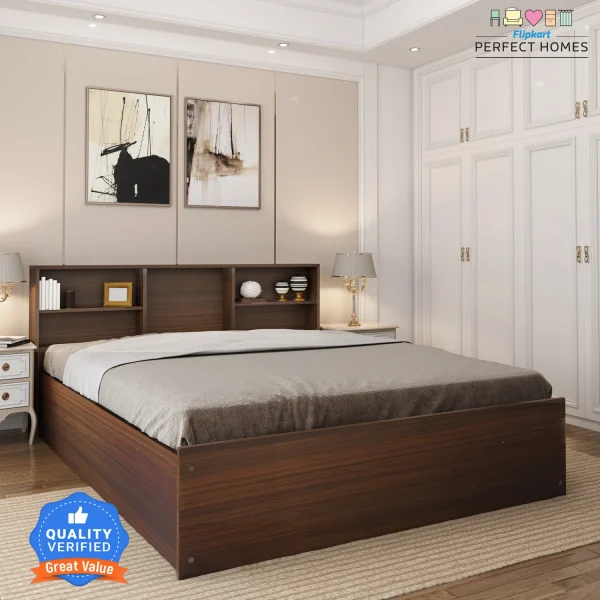 Flipkart Perfect Homes Opus Engineered Wood King Box Bed, 212.8 cm x 192.7 cm (6.98 ft x 6.32 ft)