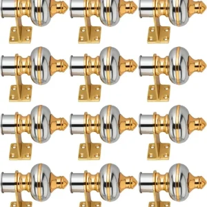 Ghazian Silver, Gold Curtain Knobs, Rod Rail Bracket Metal