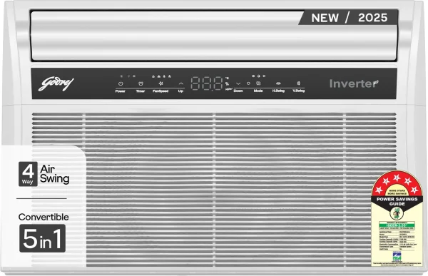 Godrej 2024 Model 1.5 Ton 5 Star Window Inverter With Pure Air Filter AC