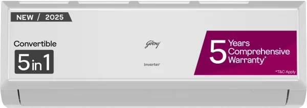 Godrej 2025 Model 1.5 Ton 4 Star Split Inverter 5-In-1-Convertible Cooling, 4 Way Air Swing And Heavy Duty Cooling at Extreme Temperature AC