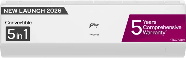 Godrej 2026 Model 1.5 Ton 4 Star Split Inverter 5-In-1 Convertible Cooling, 2 Way Air Swing and Heavy Duty Cooling At Extreme Temperature AC