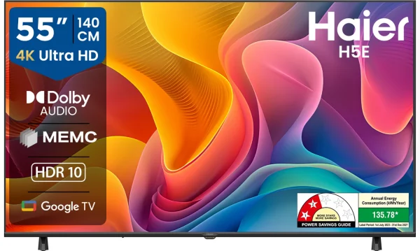 Haier 140 cm (55 inch) Ultra HD (4K) LED Smart Google TV with Voice Assistance Remote Control |HDR10 | MEMC | Dolby Audio| Total Sonic |Chromecast...