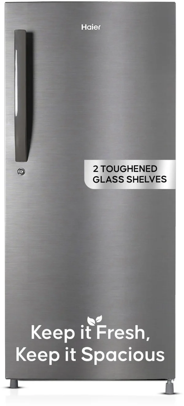 Haier 190 L Direct Cool Double Door 4 Star Refrigerator with Toughned Glass ShelfLarge Vegetable Box