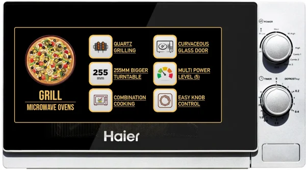 Haier 20 L 5 Power Levels, 3 Combination Cooking Quartz Grill Microwave Oven