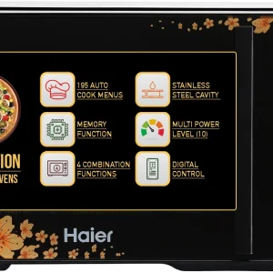 Haier 22 L 205 Auto cook Menus, 10 Power Levels, 4 Combination Cooking, Multistage Cooking, Auto Defrost, Child Lock Convection Microwave Oven