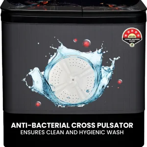 Haier 9 kg Toughened Glass with Digital Kingfisher Print, Anti Bacterial Vortex Pulsator, 1300 RPM, Spray Function, Wash Programs, Magic Filter,…