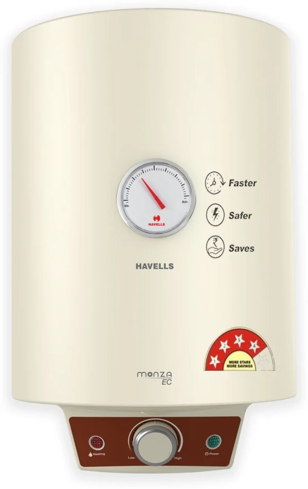 HAVELLS Monza EC 15 L Storage Water Geyser | 4 Star BEE Energy Rating | Glassline Tanked