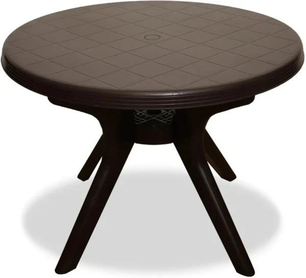 HELLO Magna Model Round Table for Dining Home Garden Cafeteria Plastic 4 Seater Dining Table