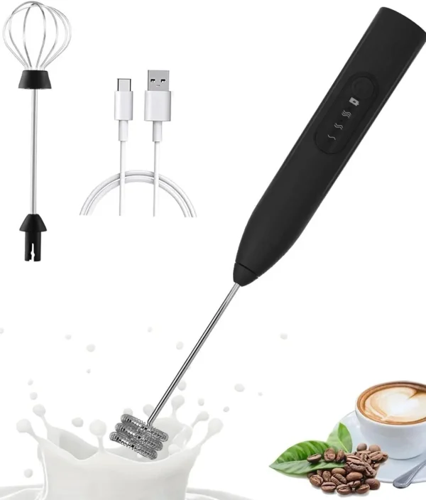 hiyon 50 W Mixer Milk Frother Handheld USB, Rechargeable Electric Coffee Beater 2 Cups Coffee Maker