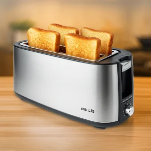 iBELL CrustoF40 Bread Toaster -Auto Shutoff, Defrost/Reheat/Cancel Button, 7 Level, 1400 W Pop Up Toaster