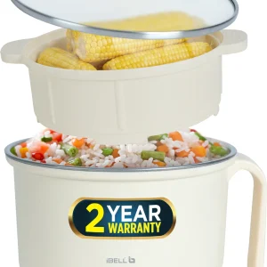 iBELL MPK150PM Multi Purpose Kettle, 600 Watts 2-Pot Cooker, Egg boiler Tray, Multi Cooker Electric Kettle