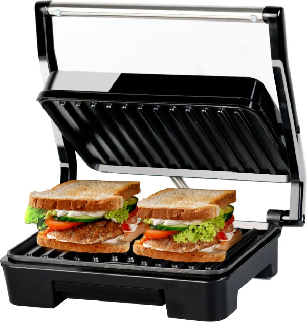 iBELL SM1515 Sandwich Maker with Floating Hinges, 1000 Watt, Panini / / Grill Sandwich Maker