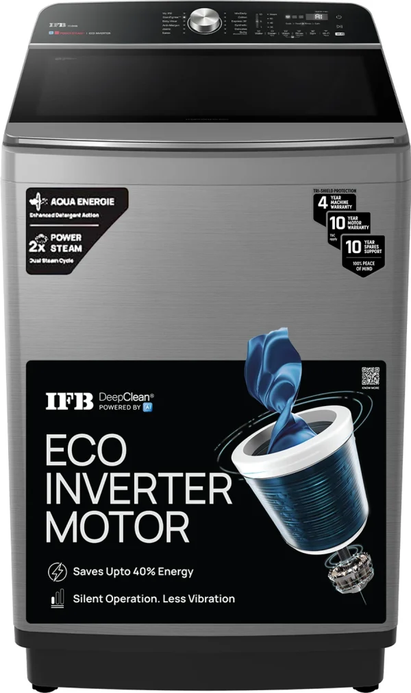 IFB 11 kg 5 Star AI Powered DeepClean Technology with Power Steam, Inbuilt Heater, Wi-Fi, Eco Inverter, Activmix Fully Automatic Top Load Washing...