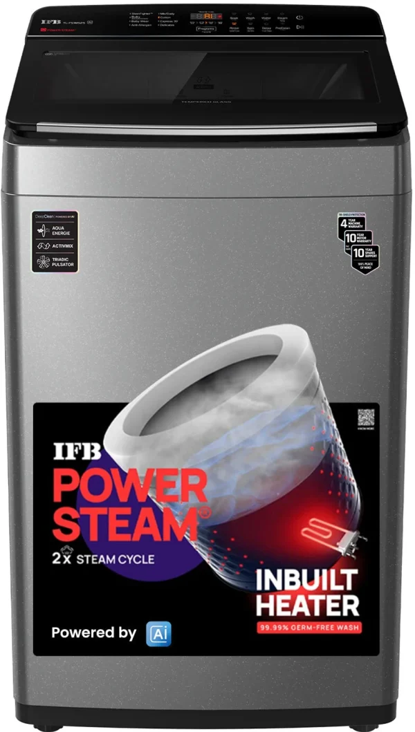IFB 7.5 kg 5 Star with DeepClean Technology, PowerSteam, AI Powered,Aqua Energie Fully Automatic Top Load Washing Machine with In-built Heater...