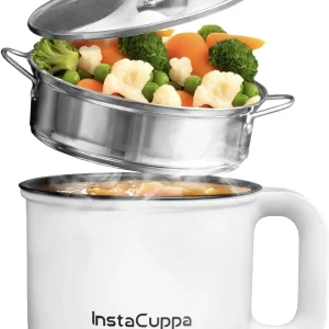 InstaCuppa 3-in-1 Multi Cook Kettle with Steamer | Non-Stick Inner Pot | 600 Watts Multi Cooker Electric Kettle