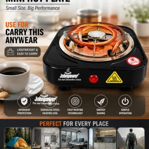 johnpower 500 W Infrared Cooktop Jog Dial