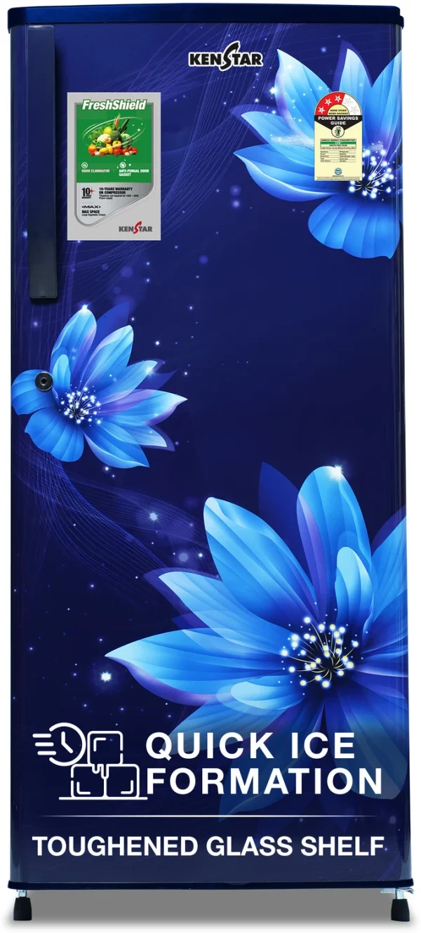 Kenstar 208 L Direct Cool Single Door 3 Star Refrigerator with Large Vegetable Basket and Powerful Inverter Compressor